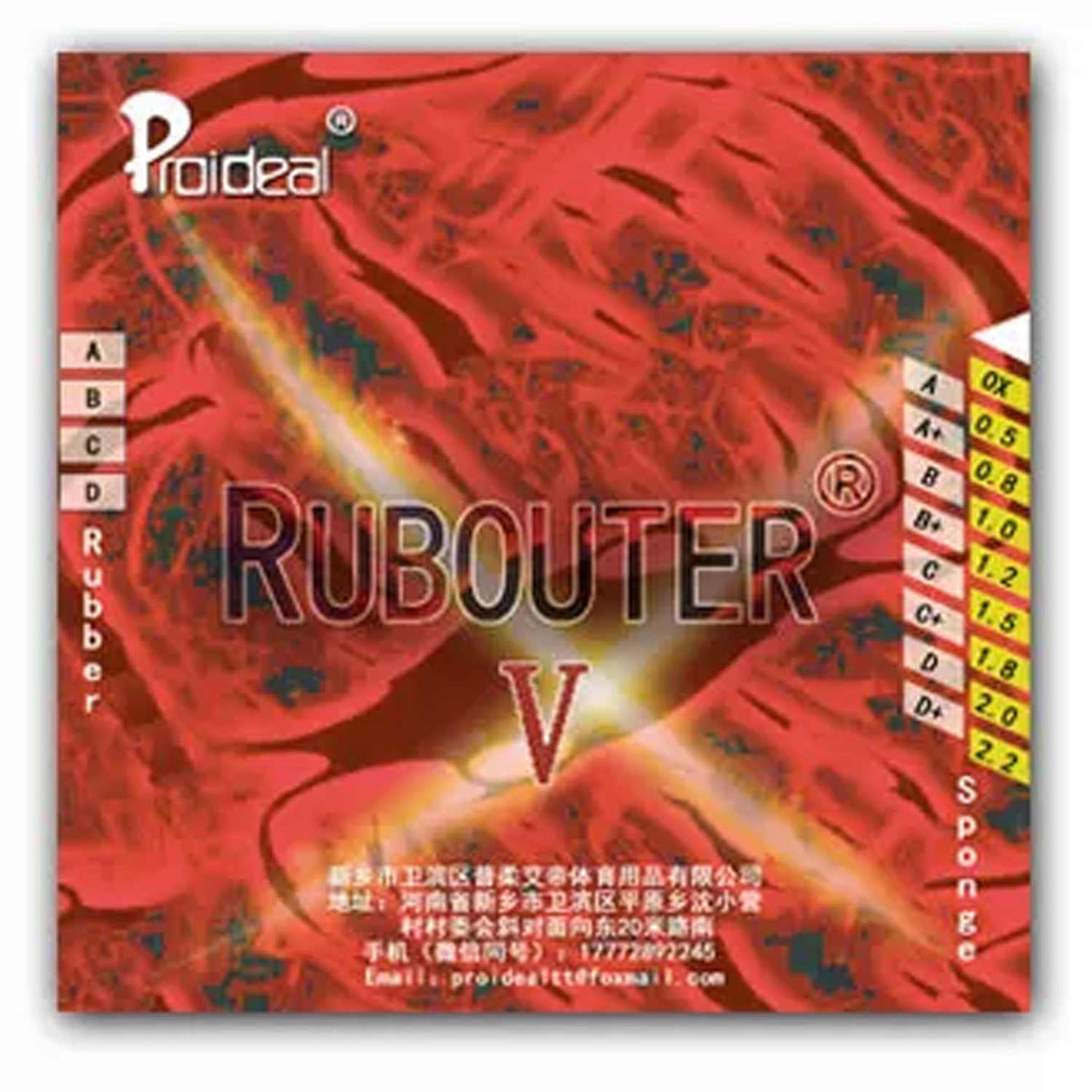 Proideal RUBOUTER V Grade D Ra - đánh giá và giá Table Tennis Pro